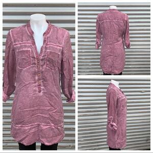 G by Guess tunic style top with roll up sleeve